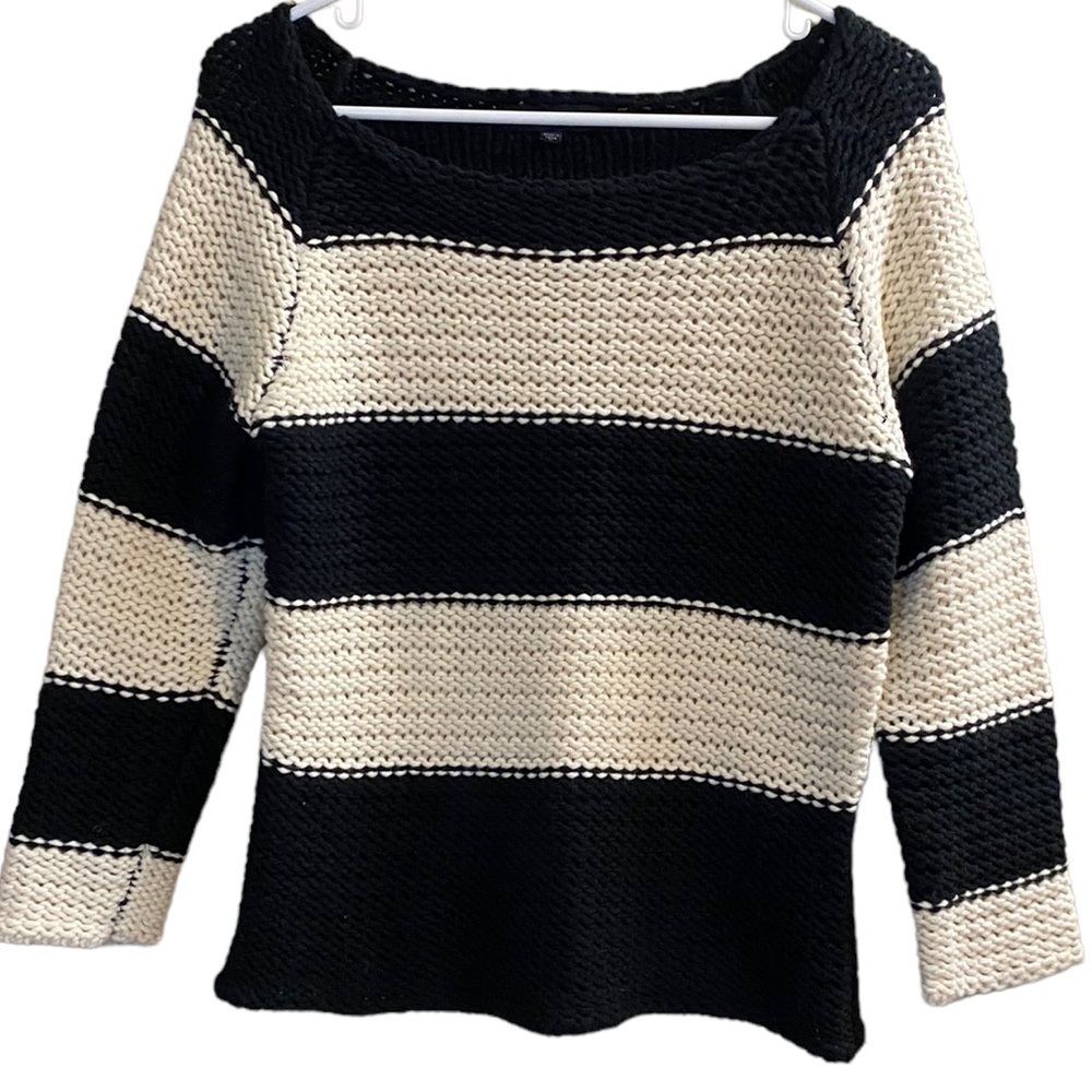 SANCTUARY Sweater Black and White Striped Size Small Sweater 3/4 Sleeves - Picture 1 of 6